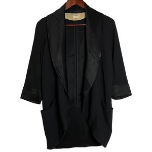 Wilfred Black Blazer Lined 3/4 Sleeves Folded Cuffs Silky Pockets Small